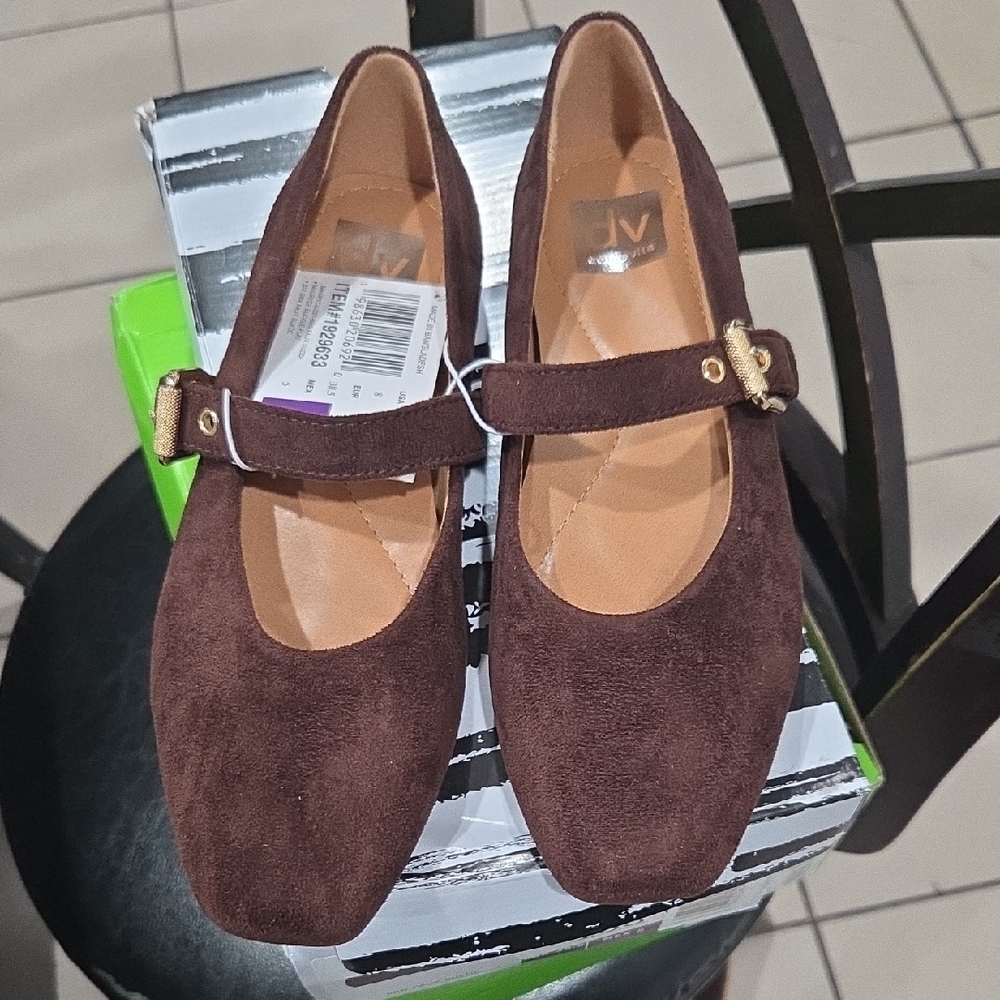 Dolce Vita Brown Suede Mary Jane Flats